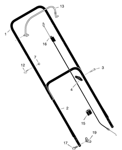 Handle Assembly Diagram and Parts List for 223311X199A 2005 Briggs and Stratton Lawn Mower